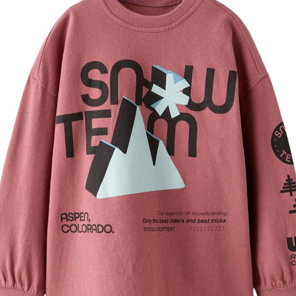 Zara Kids Long Sleeve Tee in Dusty Rose - Picture 2 of 2